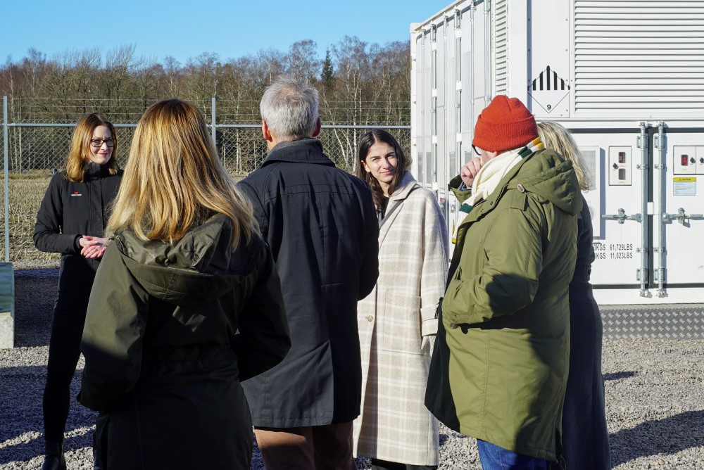 Grupp med människor i en Batteripark